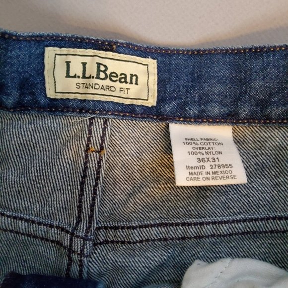 Vintage LL Bean Brush Guard Blue Denim Jeans Pant Hunting Outdoors 36X31 - Picture 3 of 8